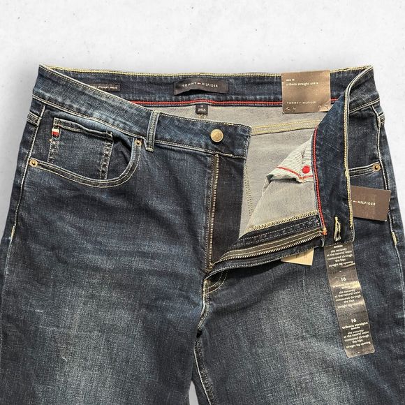 Tommy Hilfiger Women's Size 16 Medium Wash Blue Tribeca Straight Ankle Jeans - Picture 6 of 10
